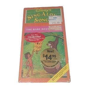 80s DISNEY Sealed RARE STICKER 1st Release Sing Along Songs Bare Necessities VHS